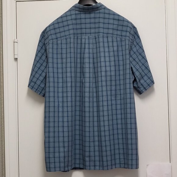HB Harbor Bay Mens Shirt 1XLT Button Up Short Sleeve Pocket Plaid - Picture 8 of 13